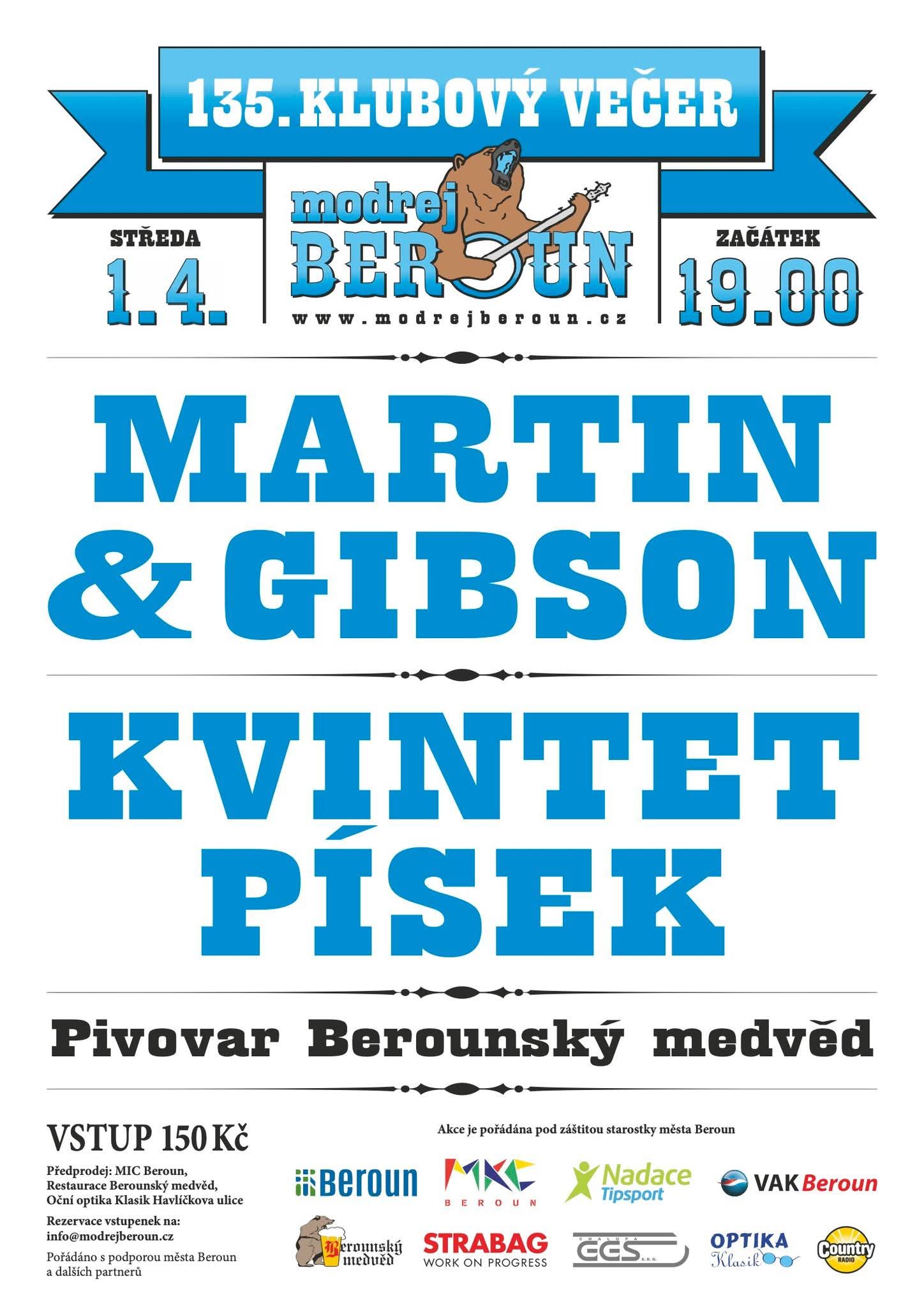 135. Klubový večer: Martin & Gibson Quintet Písek