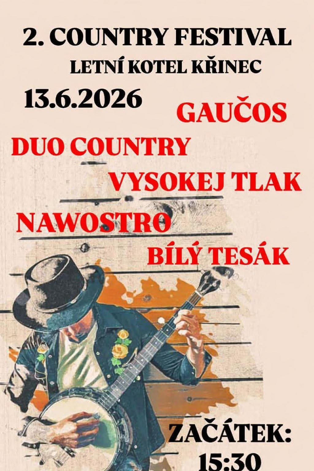 2. COUNTRY FESTIVAL LETNÍ KOTEL KŘINEC