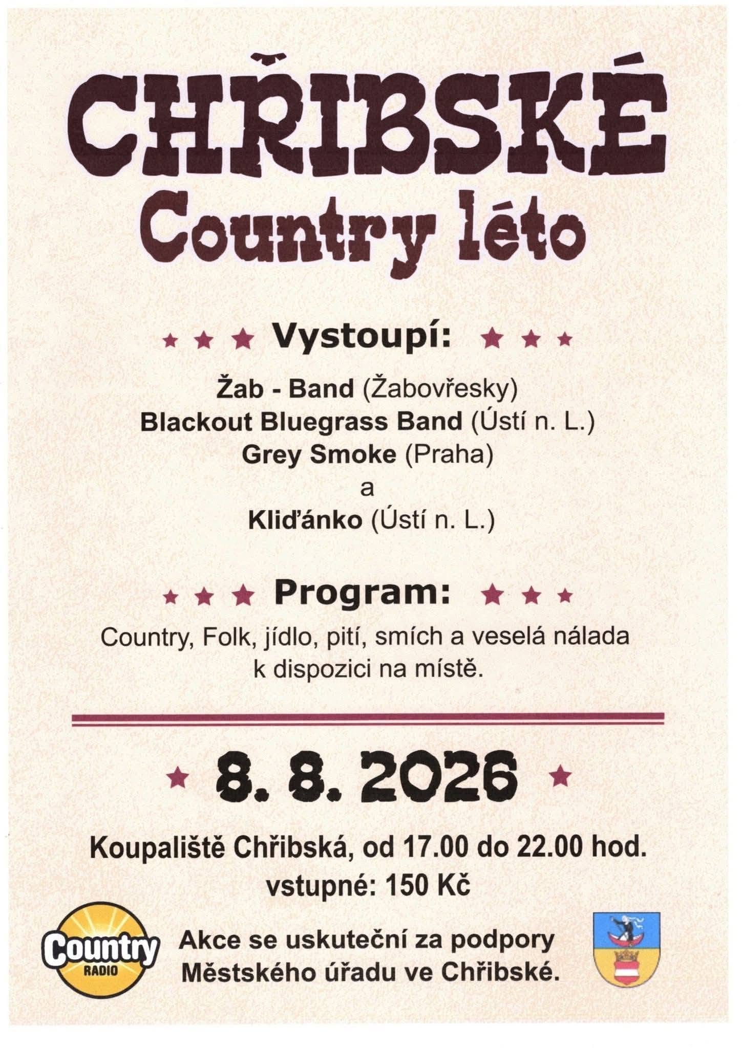 CHŘIBSKÉ Country léto