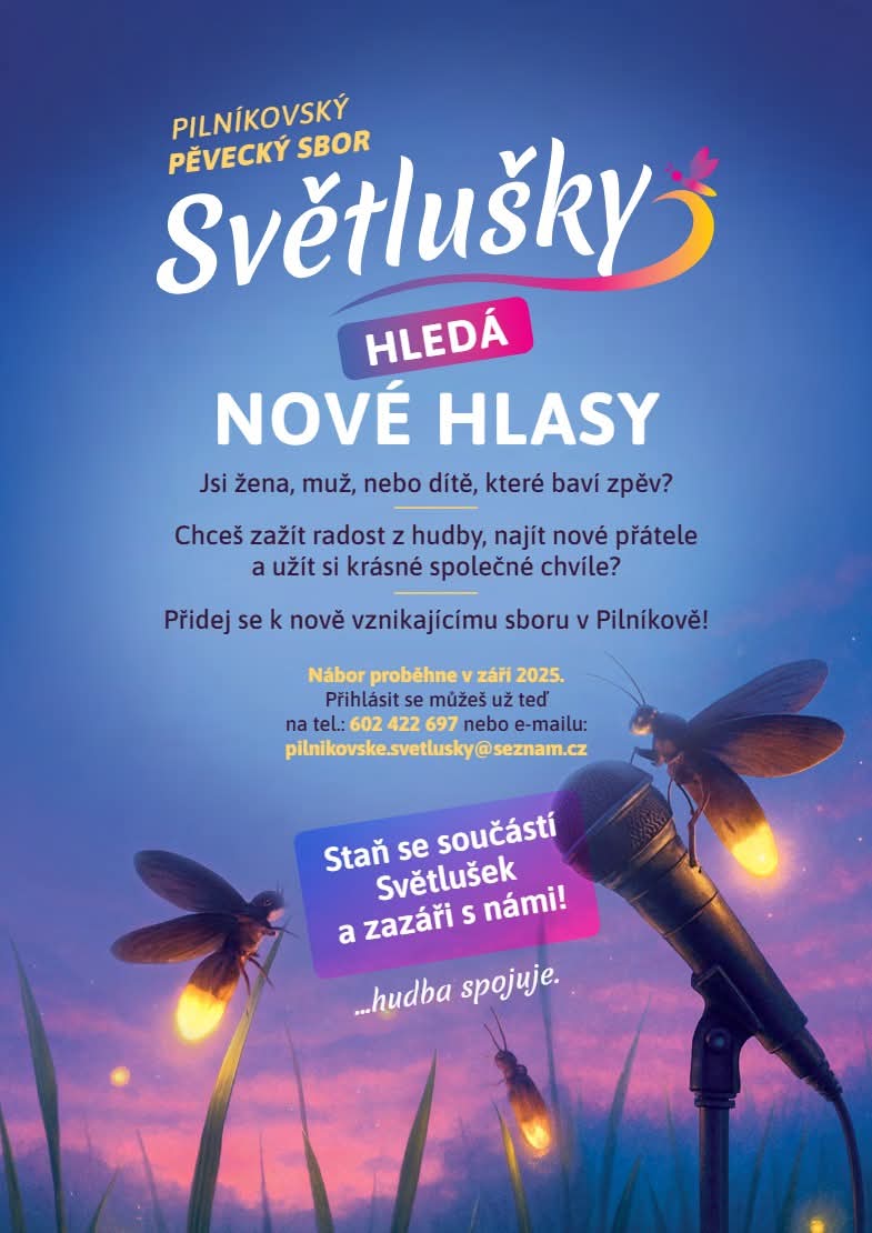 Hledá nové hlasy pro Pilníkovský pěvecký sbor Světlušky