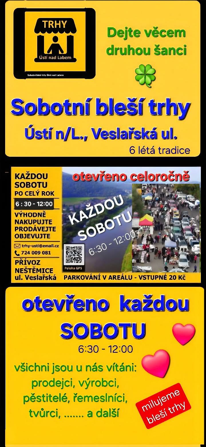 Sobotní bleší trhy Ústí n/L.