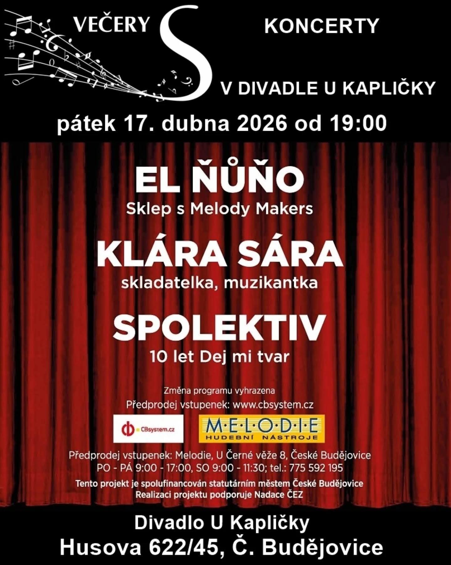 VEČERY S KONCERTY V DIVADLE U KAPLIČKY